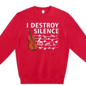 Funny Violin Player Art For Men Women Fiddle Violinist Premium Crewneck Sweatshirt