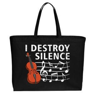 Funny Violin Player Art For Men Women Fiddle Violinist Cotton Canvas Jumbo Tote