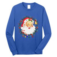 Funny Vintage Pink Santa Claus Pink Christmas Design Long Sleeve Shirt