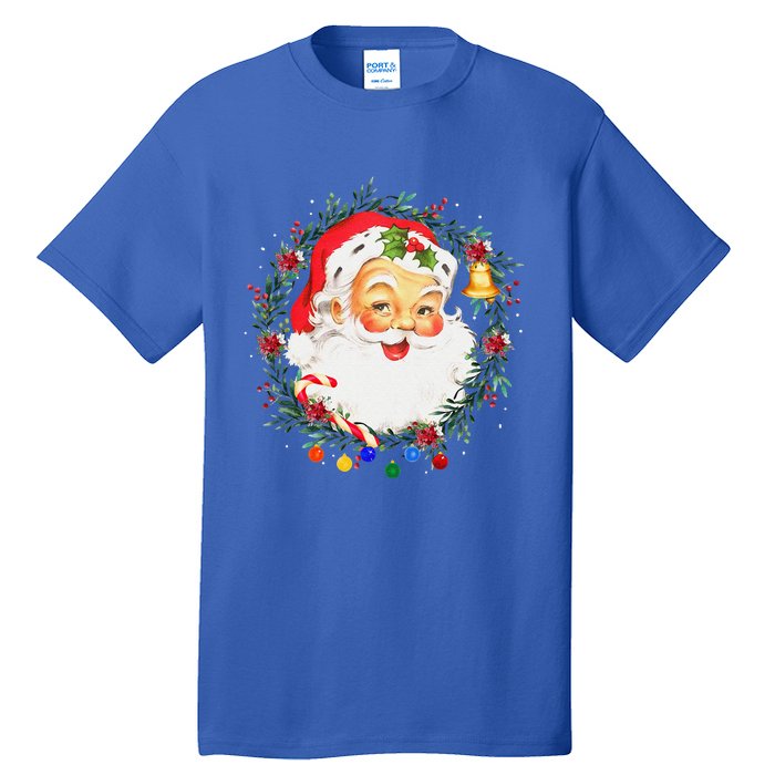 Funny Vintage Pink Santa Claus Pink Christmas Design Tall T-Shirt