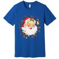 Funny Vintage Pink Santa Claus Pink Christmas Design Premium T-Shirt