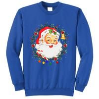 Funny Vintage Pink Santa Claus Pink Christmas Design Tall Sweatshirt