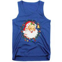 Funny Vintage Pink Santa Claus Pink Christmas Design Tank Top