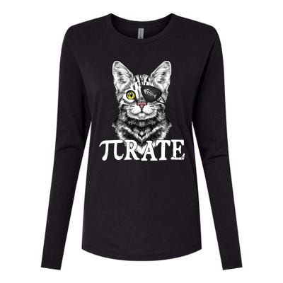 Funny Vintage Pi Day 314 PiRate Pirate Cat Womens Cotton Relaxed Long Sleeve T-Shirt