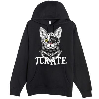 Funny Vintage Pi Day 314 PiRate Pirate Cat Premium Pullover Hoodie