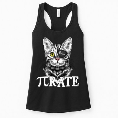 Funny Vintage Pi Day 314 PiRate Pirate Cat Womens Tank Top