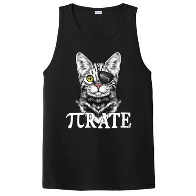 Funny Vintage Pi Day 314 PiRate Pirate Cat PosiCharge Competitor Tank