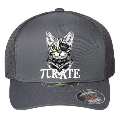 Funny Vintage Pi Day 314 PiRate Pirate Cat Flexfit Unipanel Trucker Cap