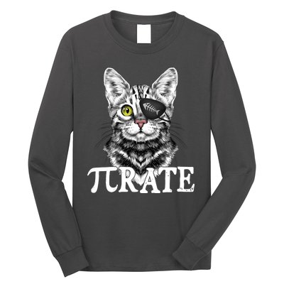 Funny Vintage Pi Day 314 PiRate Pirate Cat Long Sleeve Shirt