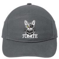 Funny Vintage Pi Day 314 PiRate Pirate Cat 7-Panel Snapback Hat