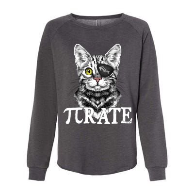 Funny Vintage Pi Day 314 PiRate Pirate Cat Womens California Wash Sweatshirt