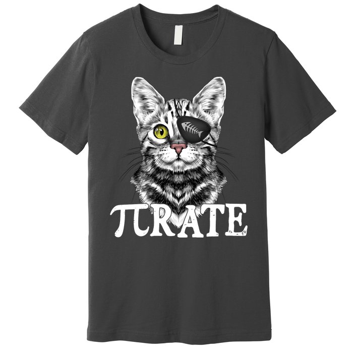 Funny Vintage Pi Day 314 PiRate Pirate Cat Premium T-Shirt