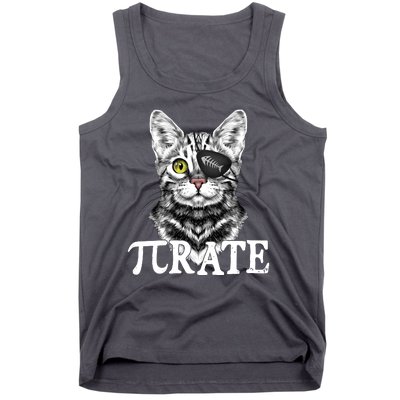 Funny Vintage Pi Day 314 PiRate Pirate Cat Tank Top