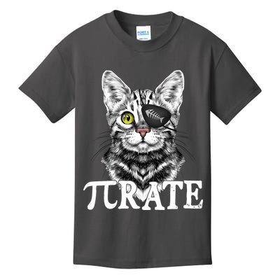 Funny Vintage Pi Day 314 PiRate Pirate Cat Kids T-Shirt