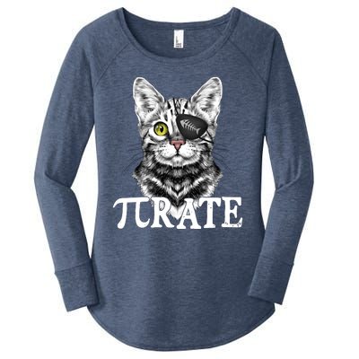 Funny Vintage Pi Day 314 PiRate Pirate Cat Women's Perfect Tri Tunic Long Sleeve Shirt