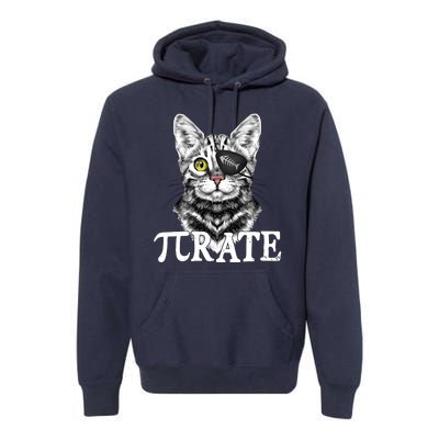 Funny Vintage Pi Day 314 PiRate Pirate Cat Premium Hoodie