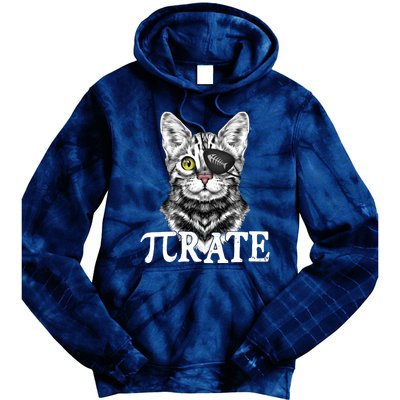 Funny Vintage Pi Day 314 PiRate Pirate Cat Tie Dye Hoodie