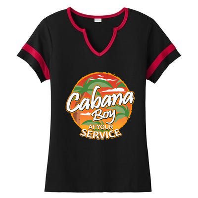 Fun Vacation Party Outfit I Cabana Boy At Your Service Ladies Halftime Notch Neck Tee