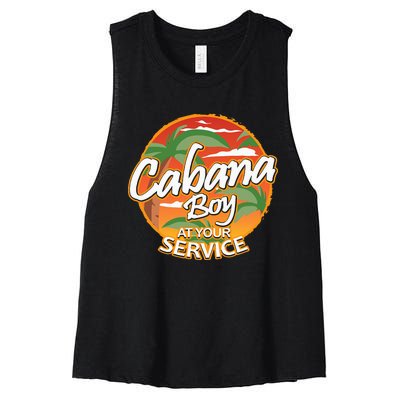 Fun Vacation Party Outfit I Cabana Boy At Your Service Women's Racerback Cropped Tank