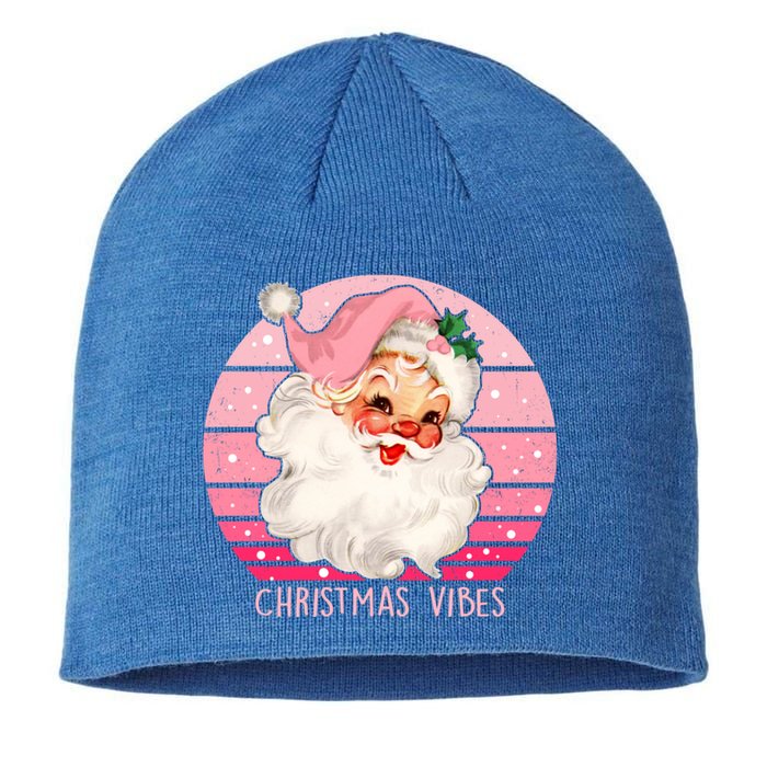 Funny Vintage Pink Santa Claus Pink Christmas Design Meaningful Gift Sustainable Beanie