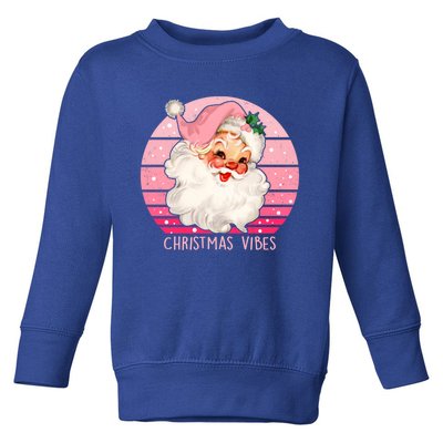 Funny Vintage Pink Santa Claus Pink Christmas Design Meaningful Gift Toddler Sweatshirt