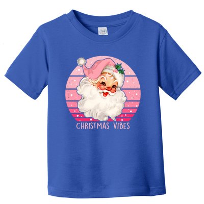 Funny Vintage Pink Santa Claus Pink Christmas Design Meaningful Gift Toddler T-Shirt