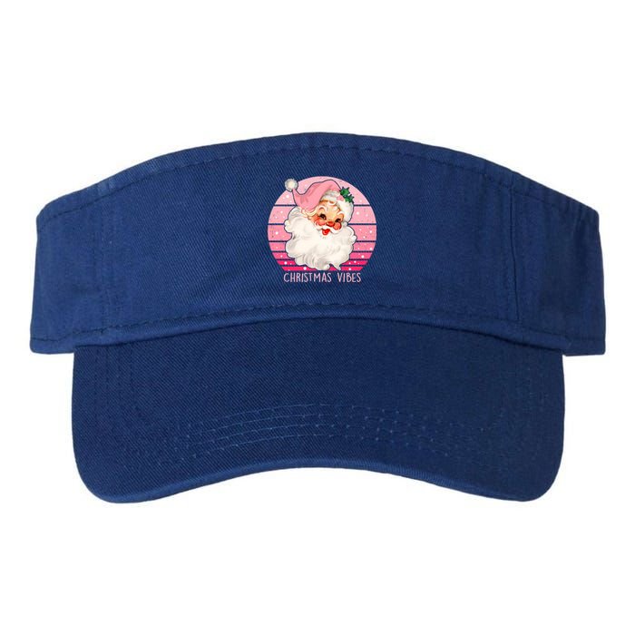 Funny Vintage Pink Santa Claus Pink Christmas Design Meaningful Gift Valucap Bio-Washed Visor