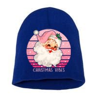 Funny Vintage Pink Santa Claus Pink Christmas Design Meaningful Gift Short Acrylic Beanie