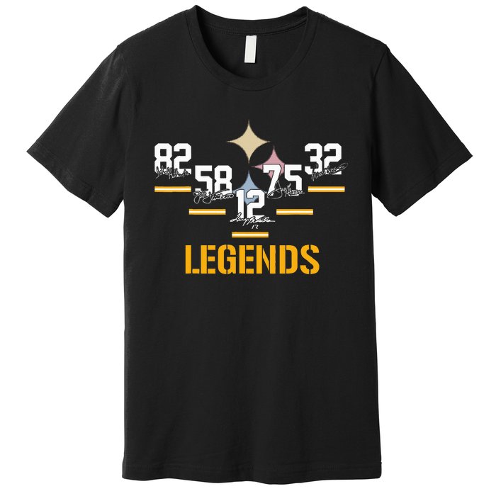 Football Vintage Pittsburgh Legends Signatures Premium T-Shirt