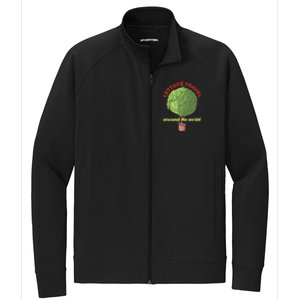 Funny Vegan Pun Lets Travel Lettuce Hot Air Balloon Graphic Gift Stretch Full-Zip Cadet Jacket