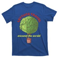 Funny Vegan Pun Lets Travel Lettuce Hot Air Balloon Graphic Gift T-Shirt