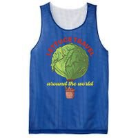 Funny Vegan Pun Lets Travel Lettuce Hot Air Balloon Graphic Gift Mesh Reversible Basketball Jersey Tank