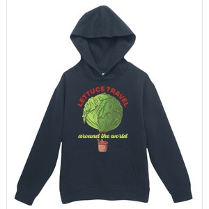 Funny Vegan Pun Lets Travel Lettuce Hot Air Balloon Graphic Gift Urban Pullover Hoodie