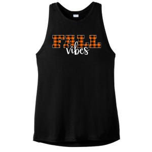 Fall Vibes Plaid October Ladies PosiCharge Tri-Blend Wicking Tank