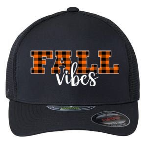 Fall Vibes Plaid October Flexfit Unipanel Trucker Cap