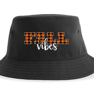 Fall Vibes Plaid October Sustainable Bucket Hat