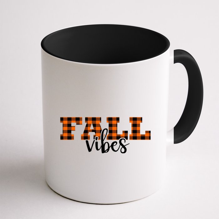 Fall Vibes Plaid October Mug