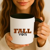 Fall Vibes Plaid October Mug