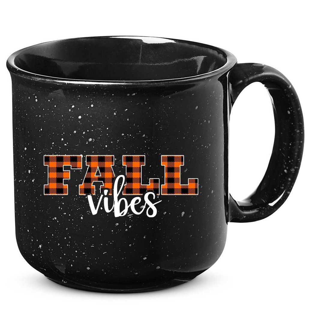 Fall Vibes Plaid October 15oz Campfire Ceramic Mug