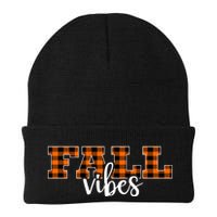 Fall Vibes Plaid October Beanie
