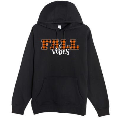 Fall Vibes Plaid October Premium Pullover Hoodie
