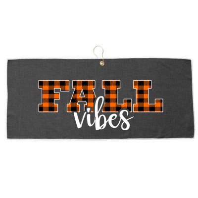 Fall Vibes Plaid October Large Microfiber Waffle Golf Towel
