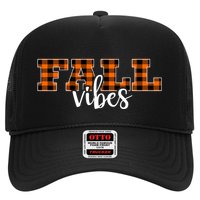 Fall Vibes Plaid October Trucker Hat
