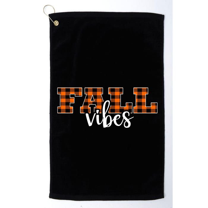 Fall Vibes Plaid October Golf Towel