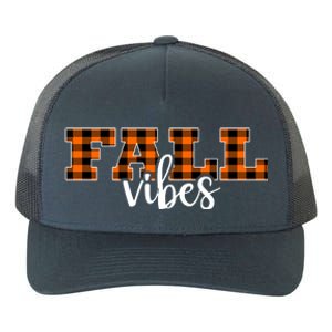 Fall Vibes Plaid October Yupoong Adult 5-Panel Trucker Hat