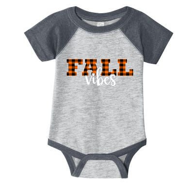 Fall Vibes Plaid October Infant Baby Jersey Bodysuit