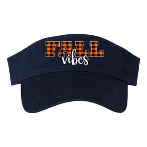 Fall Vibes Plaid October Valucap Bio-Washed Visor