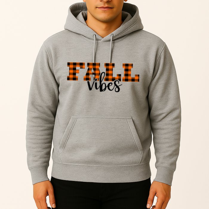 Fall Vibes Plaid October Hoodie