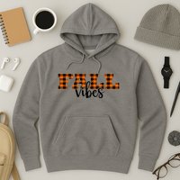 Fall Vibes Plaid October Hoodie