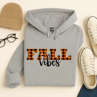 Fall Vibes Plaid October Hoodie